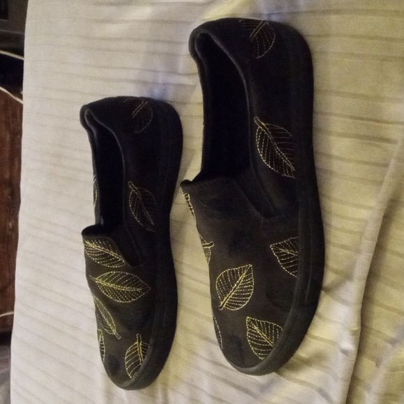 Zara Men Unisex Embroidered Leaf Lounge Slip On Loafers - Picture 3 of 8